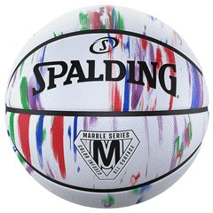 М'яч баскетбольний Spalding Marble Ball білий, червоний, синій Уні 7 689344406466 фото