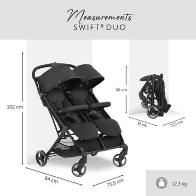 Прогулянкова коляска для двійні Hauck Swift X Duo Black (50004-0) 50004-0 фото