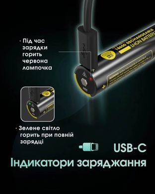 Акумулятор літієвий Li-Ion 18650 Nitecore NL1836R 3.6V (3600mAh, USB-C), захищений 6-1514_r фото