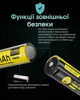 Акумулятор літієвий Li-Ion 18650 Nitecore NL1836R 3.6V (3600mAh, USB-C), захищений 6-1514_r фото