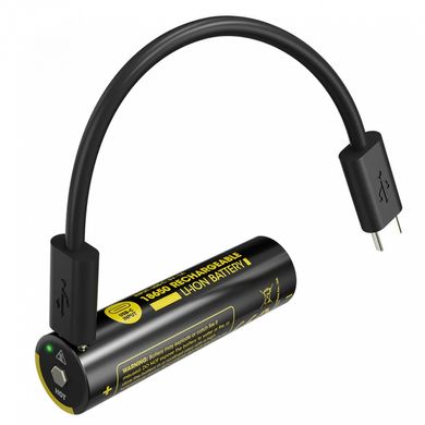 Акумулятор літієвий Li-Ion 18650 Nitecore NL1836R 3.6V (3600mAh, USB-C), захищений 6-1514_r фото