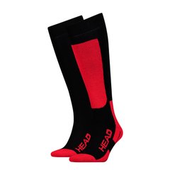 Шкарпетки гірськолижні Head UNISEX SKI KNEEHIGH 2PPK чорний, червоний Уні 43-46 8718824742052 фото