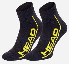 Шкарпетки Head PERFORMANCE QUARTER 2P UNISEX темно-сірий, жовтий Уні 39-42 8720245182041 фото