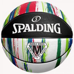 М'яч баскетбольний Spalding Marble Ball чорний, білий, червоний Уні 7 689344406558 фото