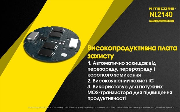 Акумулятор 21700 (4000mAh) Nitecore NL2140 (6-1379_40) 6-1379_40 фото