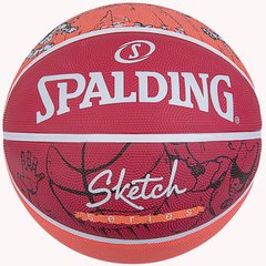 М'яч баскетбольний Spalding Sketch Drible червоний, білий Уні 7 689344406145 фото