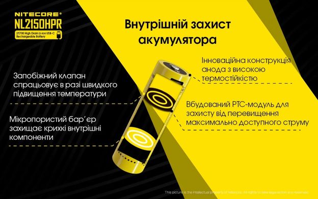 Акумулятор 21700 (5000mAh) Nitecore NL2150HPR (6-1379_50_HPR) 6-1379_50_HPR фото