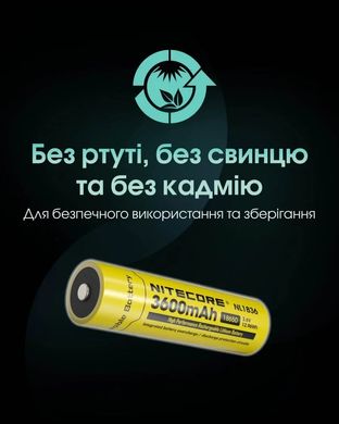 Акумулятор літієвий Li-Ion 18650 Nitecore NL1836 3.6V (3600mAh) захищений (6-1514) 6-1514 фото