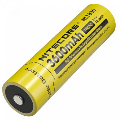 Акумулятор літієвий Li-Ion 18650 Nitecore NL1836 3.6V (3600mAh) захищений (6-1514) 6-1514 фото