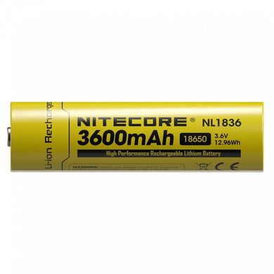 Акумулятор літієвий Li-Ion 18650 Nitecore NL1836 3.6V (3600mAh) захищений (6-1514) 6-1514 фото