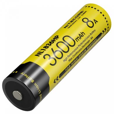 Акумулятор літієвий Li-Ion 18650 Nitecore NL1836HP 3.6V (8A, 3600mAh) захищений 6-1514_hp фото