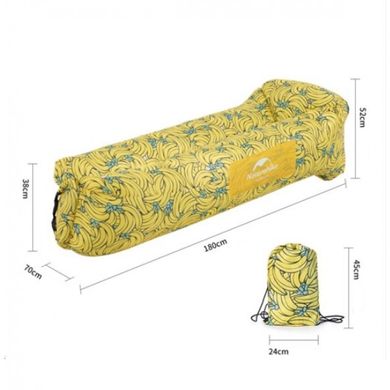 Ламзак-надувний диван Naturehike  NH20FCD06 жовтий з принтом (6927595777077) 6927595777077 фото