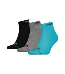 Шкарпетки Head QUARTER 3P UNISEX блакитний, сірий, чорний Уні 35-38 8720245510035 фото