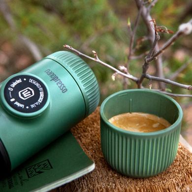 Еспресо-кавоварка портативна Wacaco Nanopresso Moss Green з чохлом (1078) 1078 фото