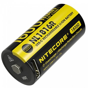 Акумулятор 18350 (1600mAh, USB-C) Nitecore NL1816R 6-1551_r фото