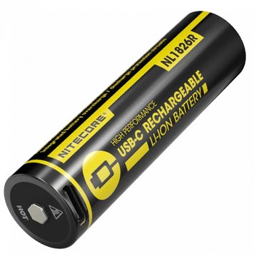 Акумулятор 18650 (2600mAh, USB-C) Nitecore NL1826R 6-1020-r фото