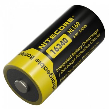 Акумулятор літієвий Li-Ion CR123A Nitecore NL169 3.6V (950mAh), захищений 6-1517 фото