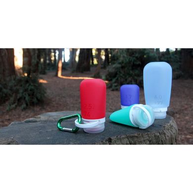 Набір силіконових пляшечок Humangear GoToob+ 3-Pack Medium Clear/green/blue (022.0038) 022.0038 фото