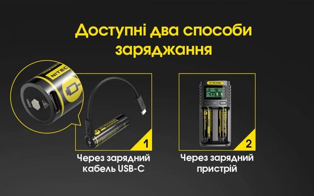 Акумулятор 18650 (3400mAh, USB-C) Nitecore NL1834R 6-1079-r фото