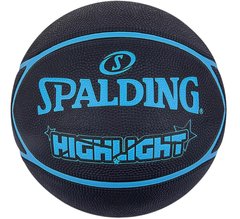 М'яч баскетбольний Spalding Highlight чорний, синій Уні 7 689344405391 фото