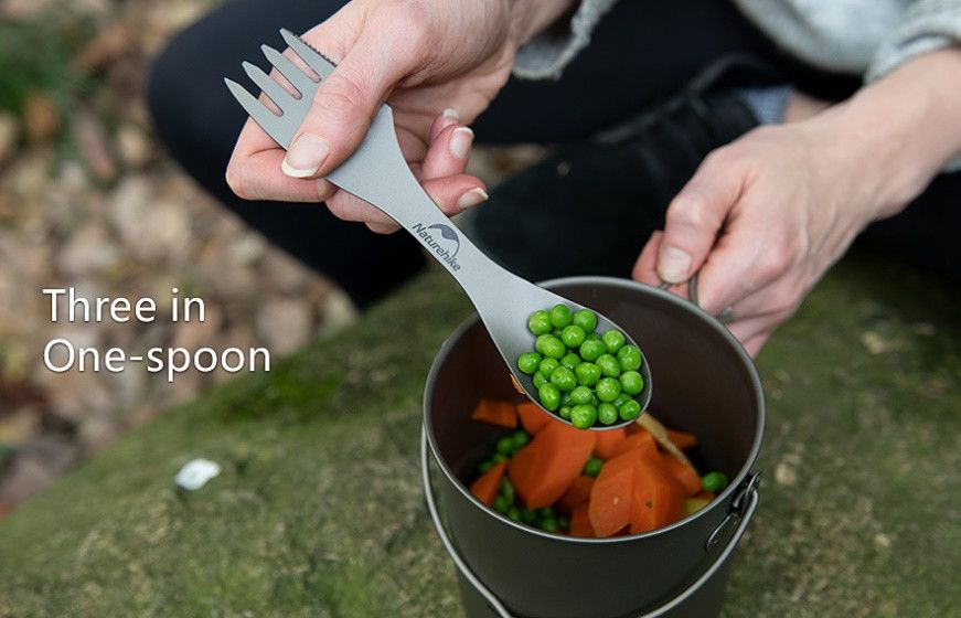 Титанова ложка-виделка-ніж Naturehike  NH19T012-D