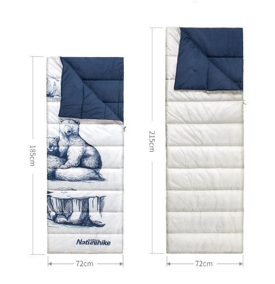 Спальник двомісний з подушками Naturehike “Білий ведмідь” синій (NH19S016-D)