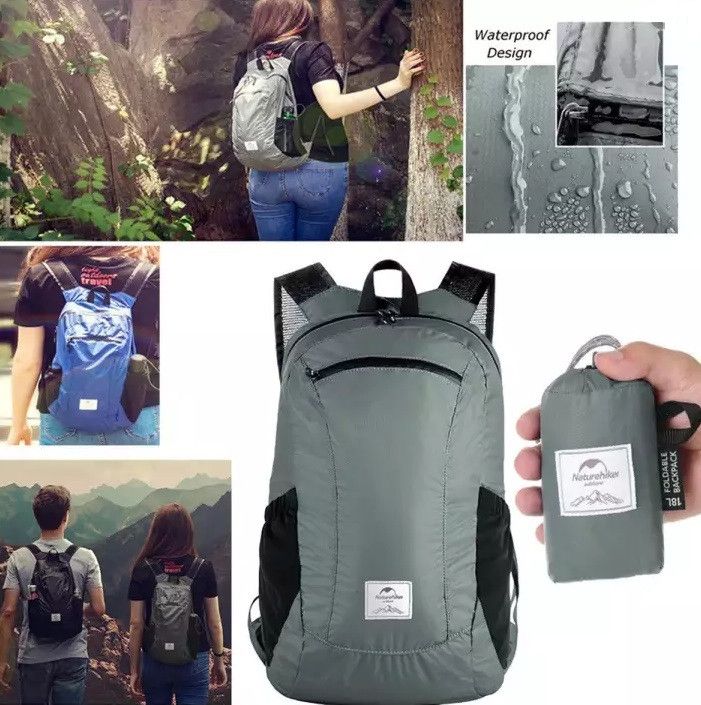 Cкладний рюкзак Naturehike 18 л сірий NH17A012-B