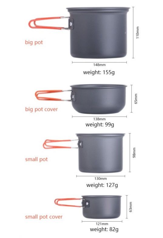 Набір посуду для походу Updated Naturehike NH18T018-G