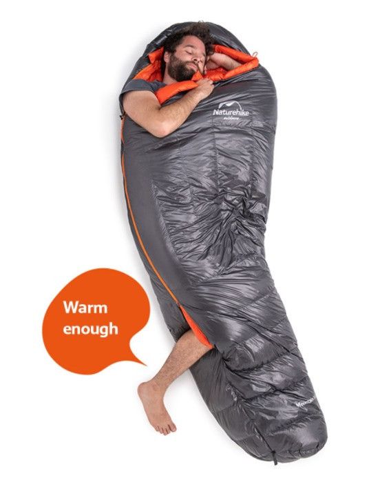 Спальник пуховий Naturehike ULG 400G сірий NH19YD001