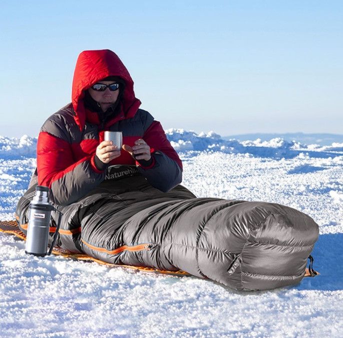 Спальник пуховий Naturehike ULG 400G сірий NH19YD001