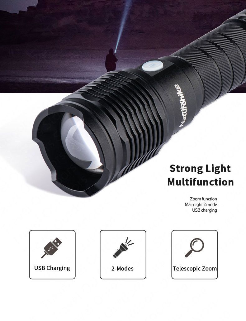 Ліхтар ручний Naturehike чорний NH20ZM009