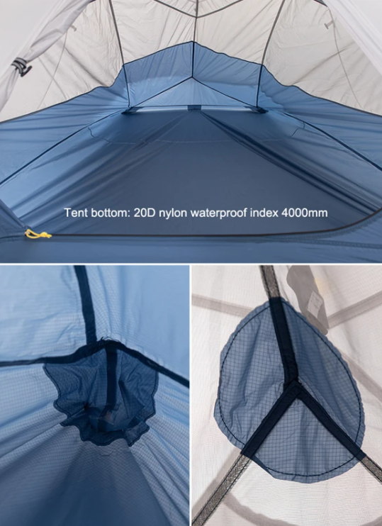 Двомісний намет Naturehike CloudUP-Wing 2 сірий  NH19ZP083