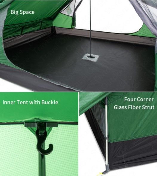 Двомісний намет Naturehike Force UL 2 зелений NH20ZP080