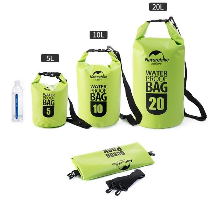 Водонепроникний мішок з ремінцем Naturehike 20 л салатовий FS15M020-J