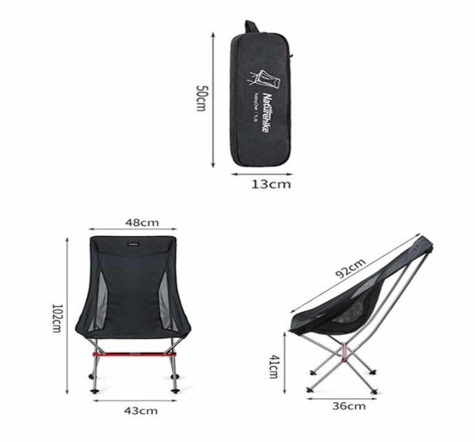 Розкладне крісло Naturehike YL06 чорне NH18Y060-Z