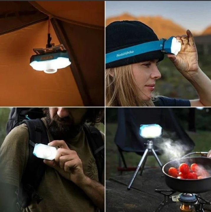 Ліхтар налобний Naturehike з вбудованим акумулятором блакитний NH18T003-C