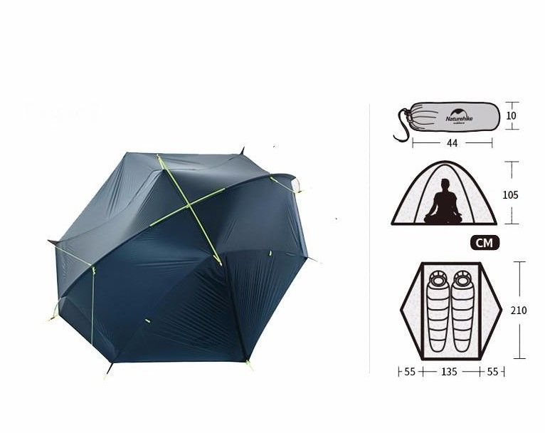 Двомісний намет Naturehike Tagar 2 синій NH17T180-J
