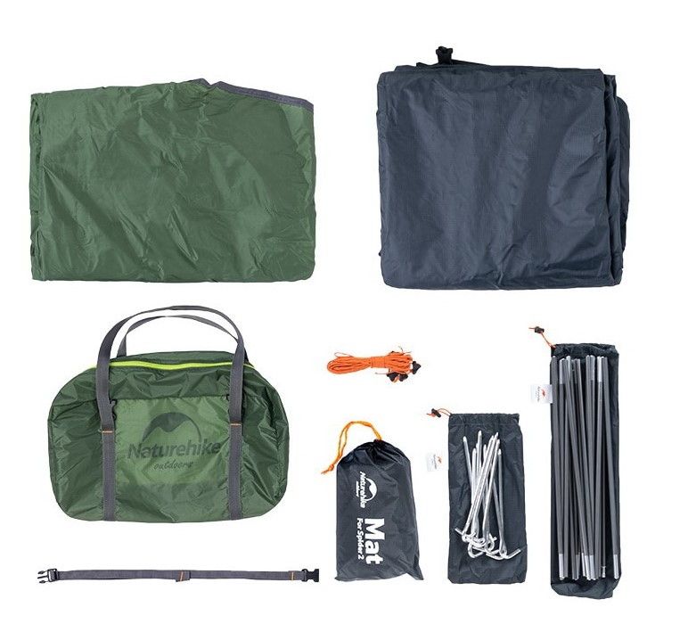 Двомісний намет Naturehike Summer 2 Ultralight 20D нейлон темно-зелений NH15Z006-P