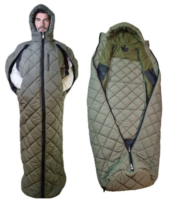 Спальний мішок-трансформер BAGMEN хакі з USB грілкою