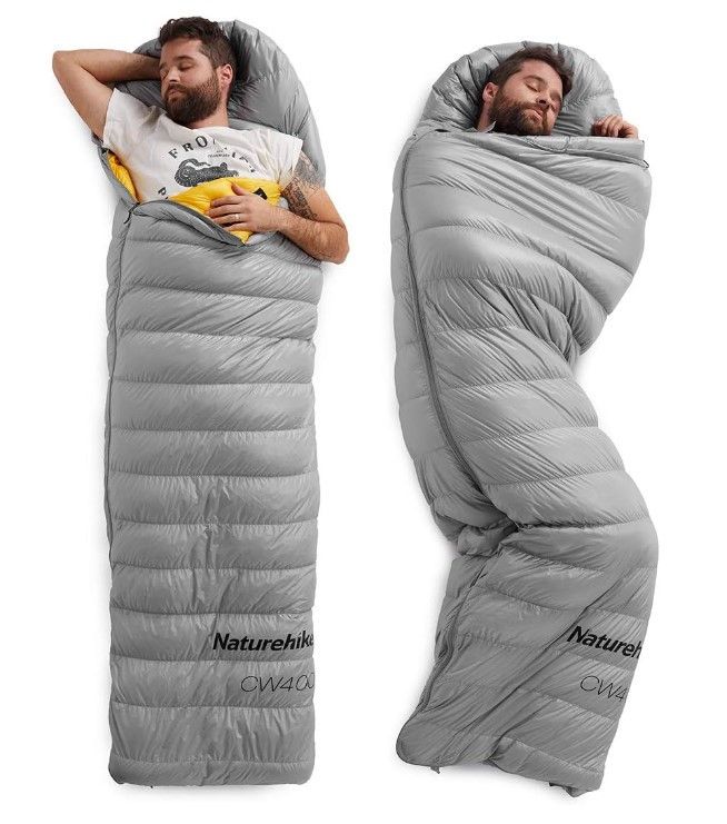 Спальник пуховий Naturehike CW400 розмір L сірий NH18C400-D