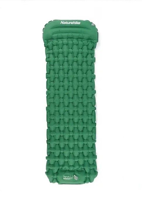Килимок надувний з подушкою з помпою для надування Naturehike зелений CNK2300DZ0001