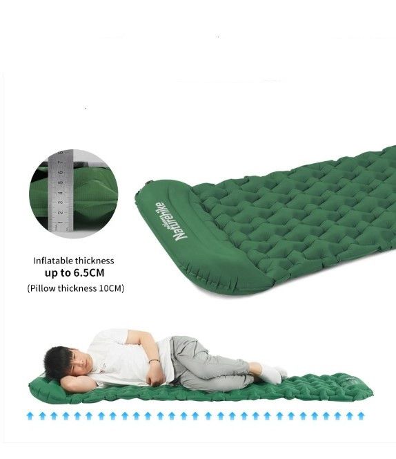 Килимок надувний з подушкою з помпою для надування Naturehike зелений CNK2300DZ0001