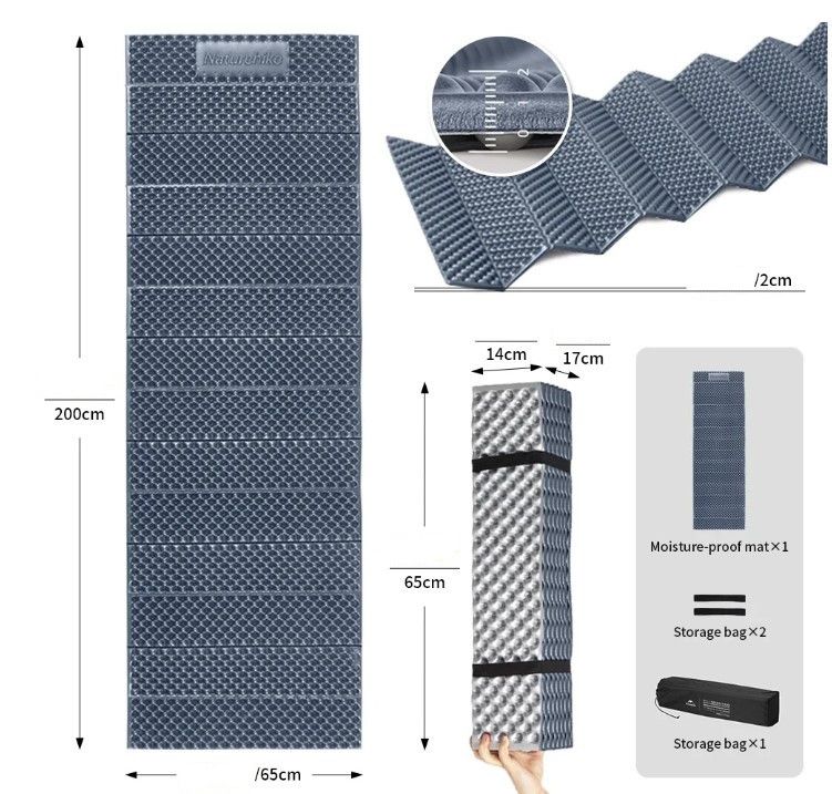 Килимок складний поліуретановий Naturehike R-Value: 2, 2 хакі CNK2300DZ017