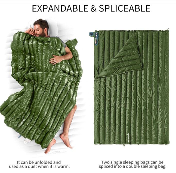 Спальник ультралегкий пуховий Naturehike CW295 upgrade зелений CNK2300SD013