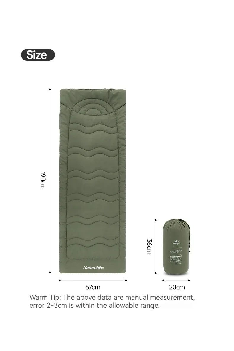 Чохол для розкладного ліжка Naturehike розмір 190 x 67 см зелений CNK2300DZ022