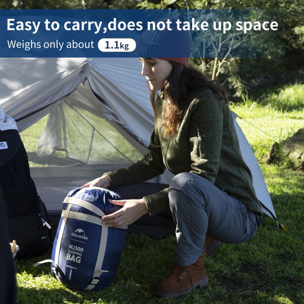 Спальник Naturehike MJ300 CNK2300SD014, темно-блакитний