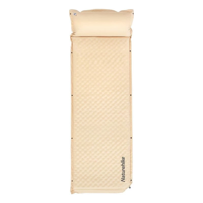 Килимок самонадувний одномісний з подушкою Naturehike бежевий CNK2300DZ014