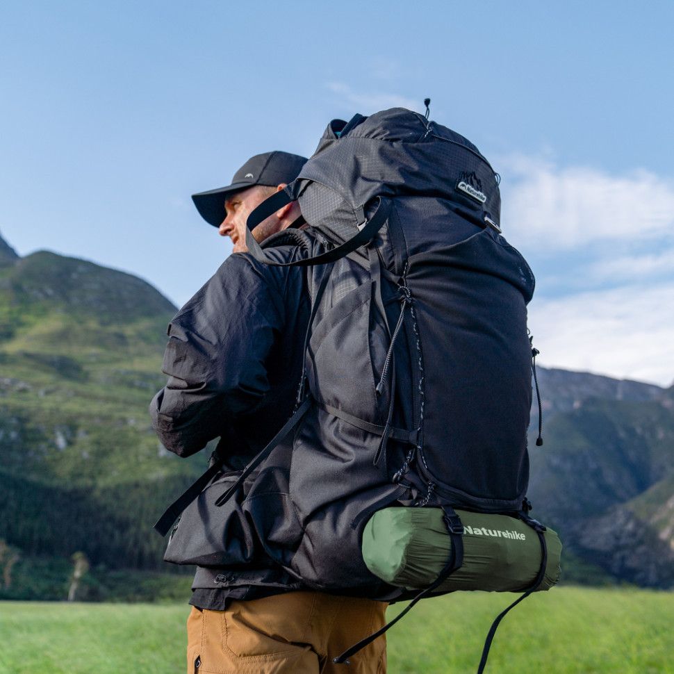 Надувний килимок Naturehike із вбудованою помпою, синій CNK2550WS019