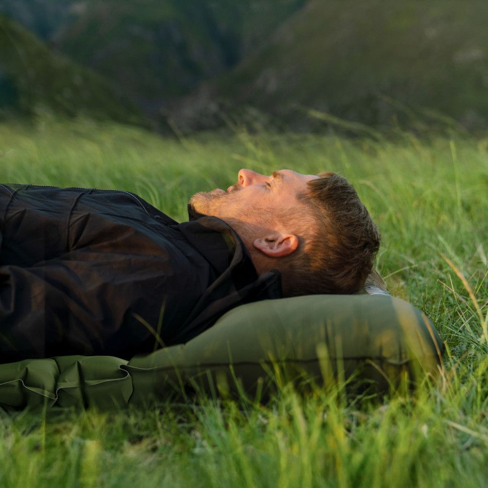 Надувний килимок Naturehike із вбудованою помпою, синій CNK2550WS019