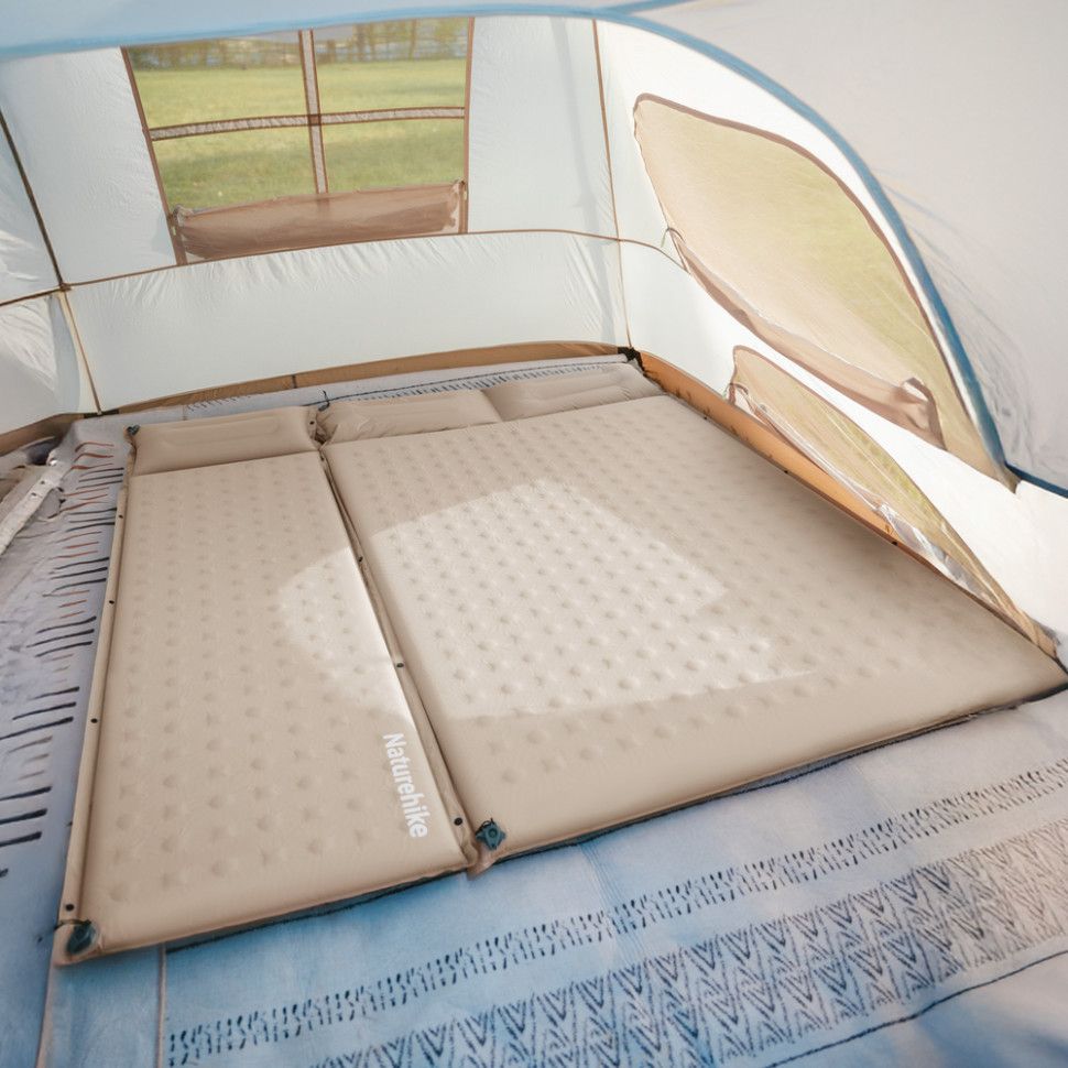 Килимок самонадувний із подушкою одномісний Naturehike, зелений CNK2550WS025